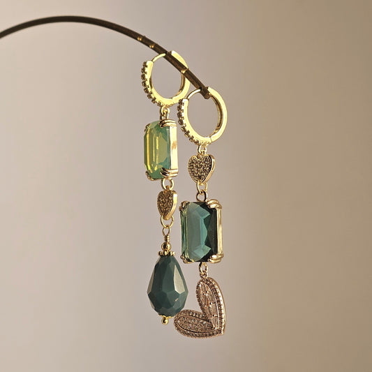 Orecchini verde mare ottanio e snake