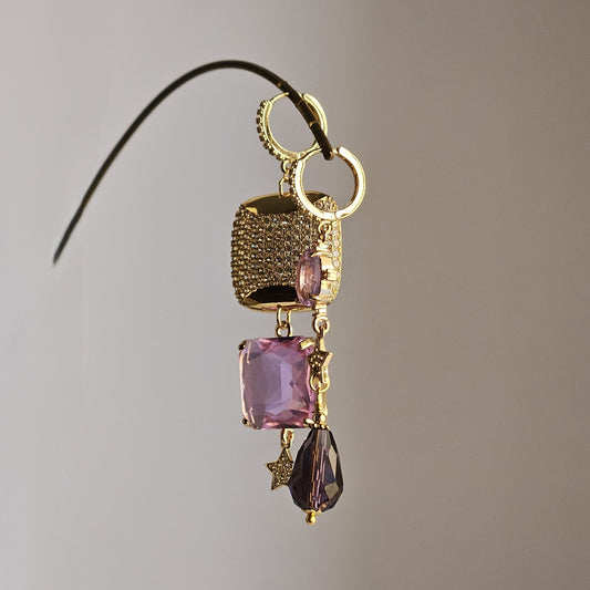 Orecchini Astra glicine e strass