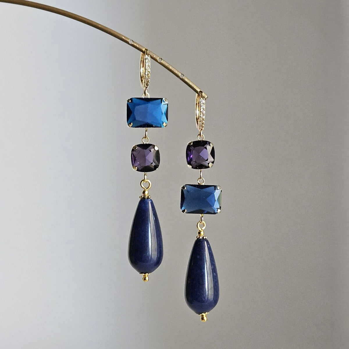 Orecchini blu viola blu