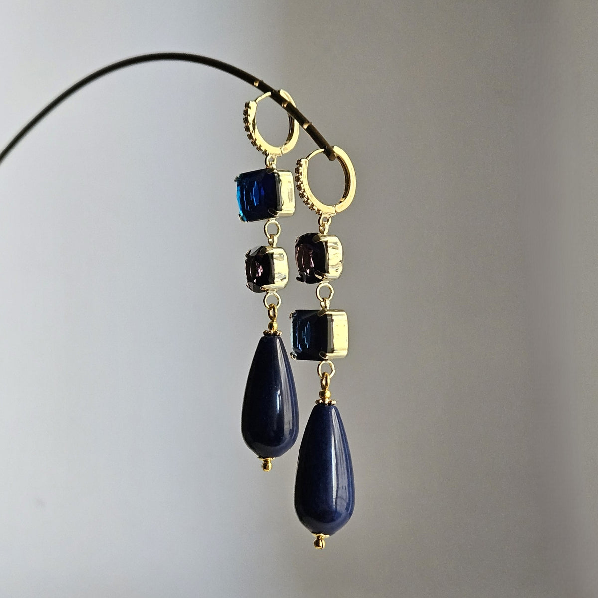 Orecchini blu viola blu