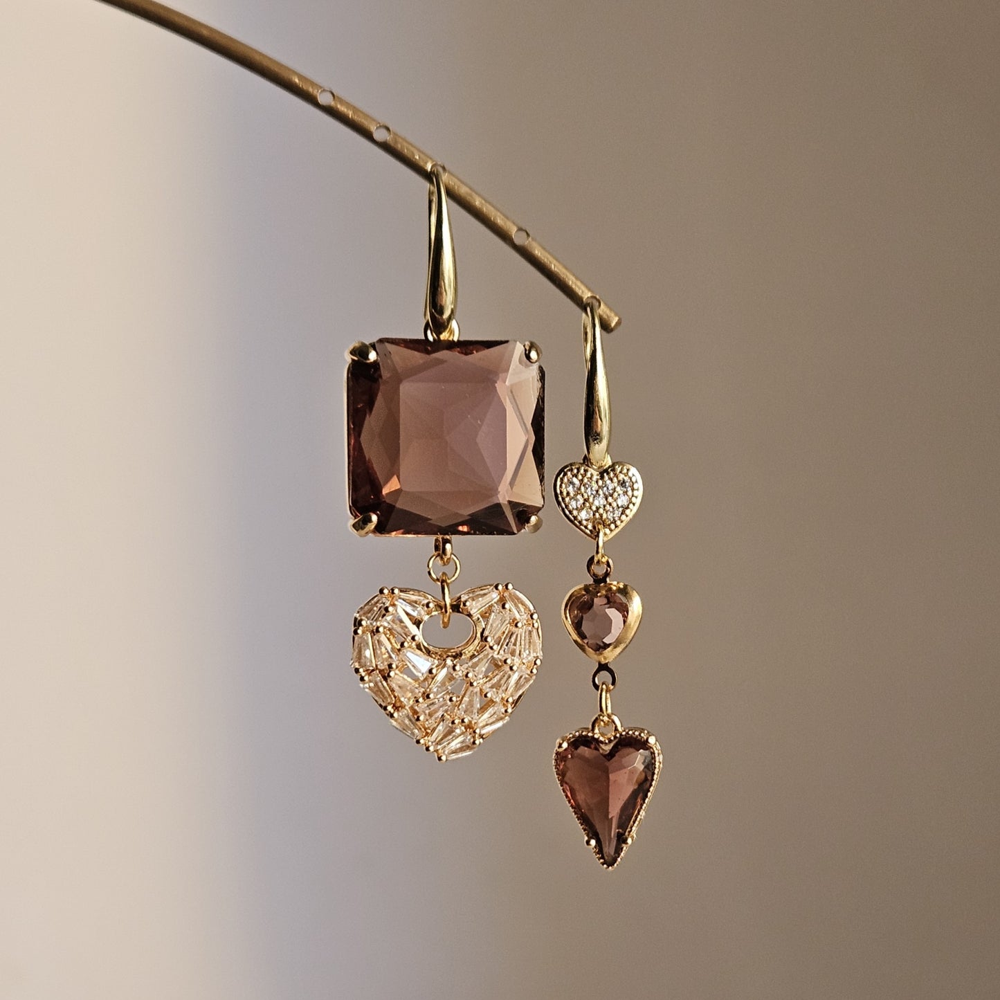 Orecchini cuore di vino