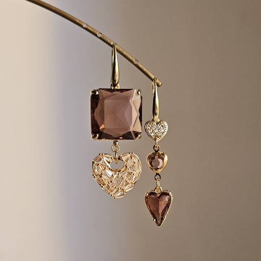 Orecchini cuore di vino