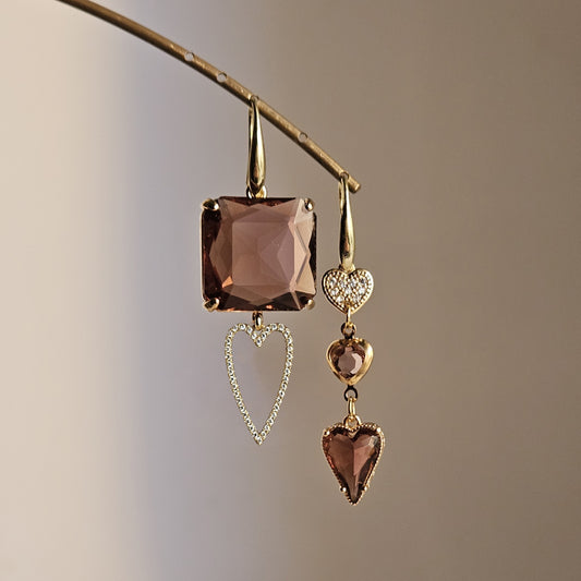 Orecchini cuore di vino