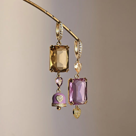 Orecchini glicine champagne e bell