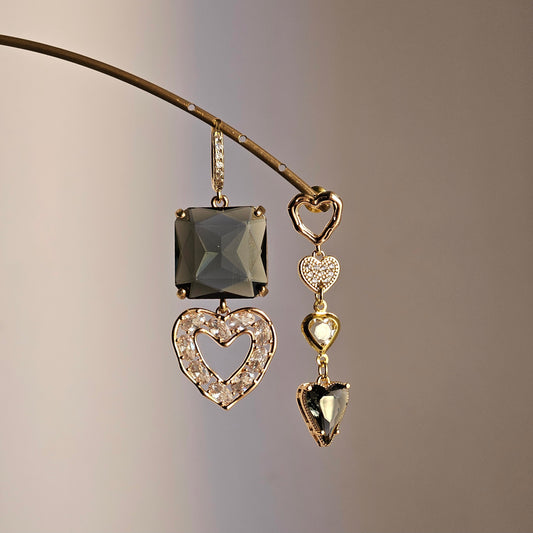 Orecchini cuore nel cuore e fumo