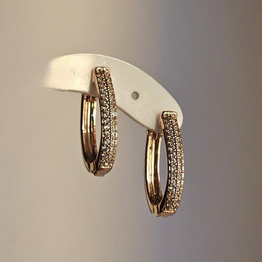 Orecchini fascia strass ovale