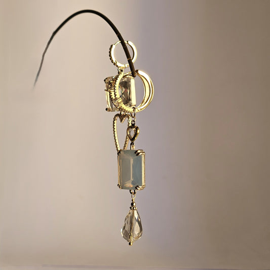 Orecchini cuori strass e ghiaccio siderale