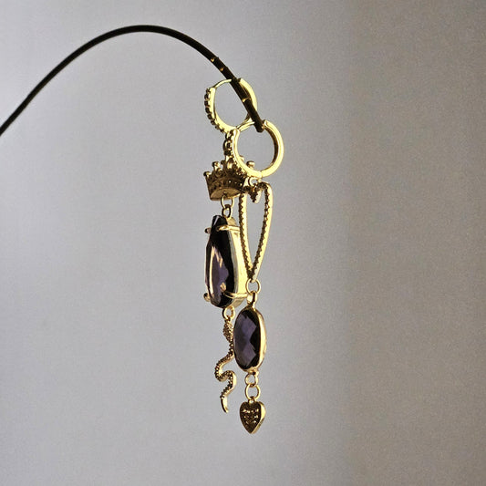 Orecchini corona snake e mirtillo
