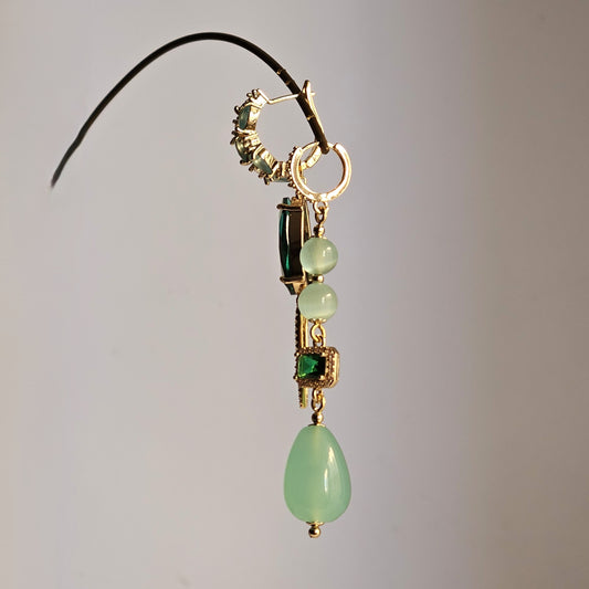 Orecchini verde Tiffany smeraldo e strass