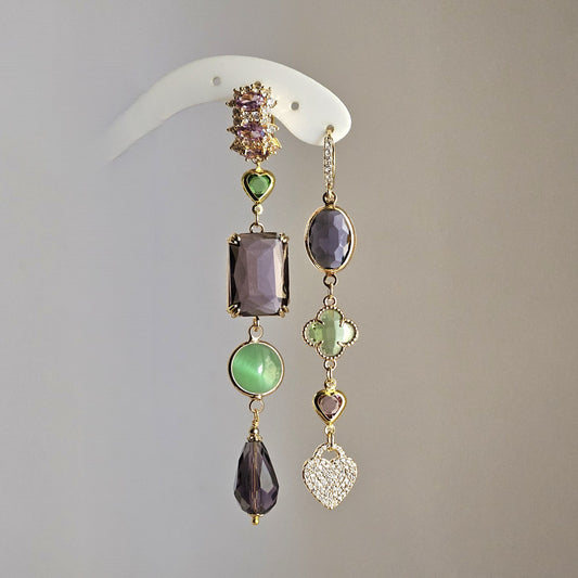 Orecchini Zehra viola e verde