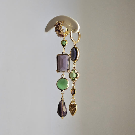 Orecchini Zehra viola e verde