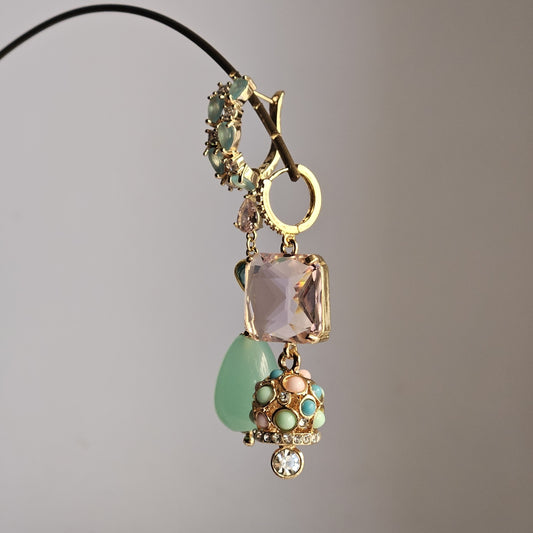 Orecchini verde Tiffany rosa e bell