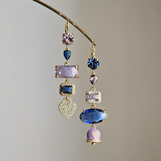 Orecchini Zehra blu glicine e bell