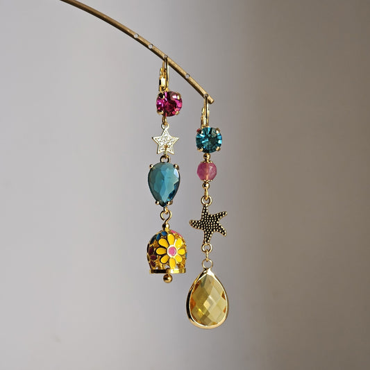 Orecchini Zehra multi-color stelle e bell