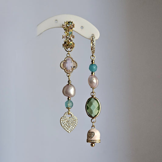 Orecchini Zehra fiori strass e bell