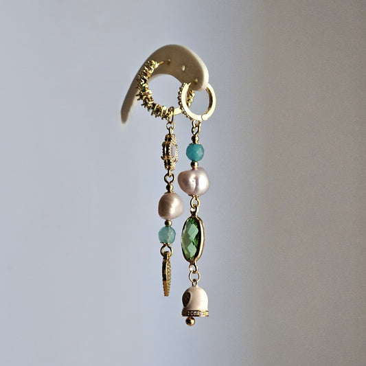 Orecchini Zehra fiori strass e bell