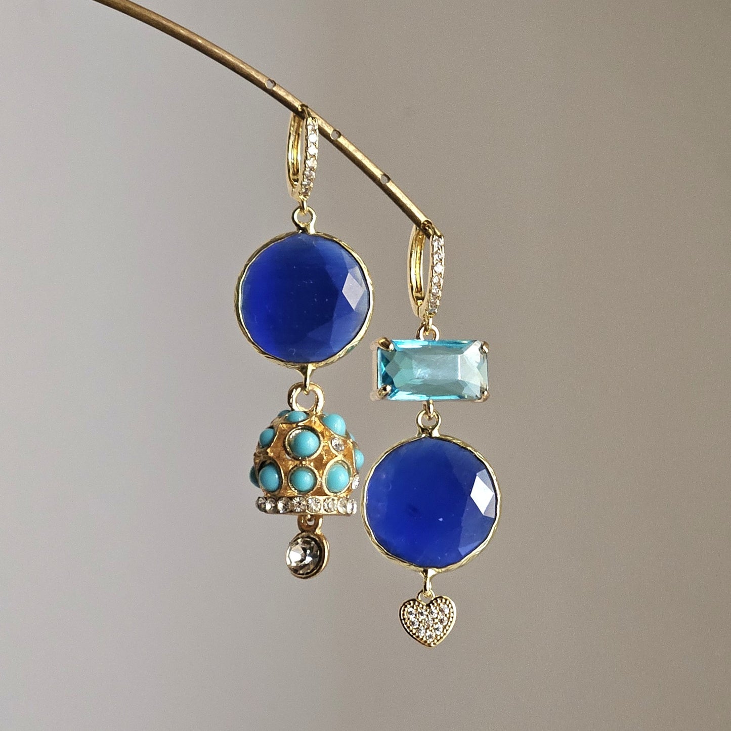 Orecchini Blue Ice turchese e bell
