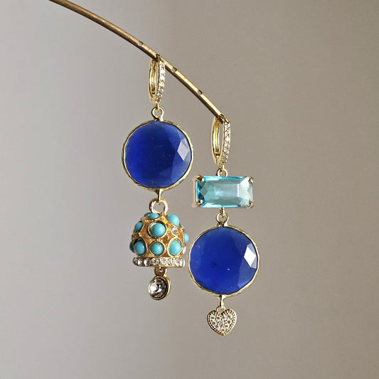 Orecchini Blue Ice turchese e bell