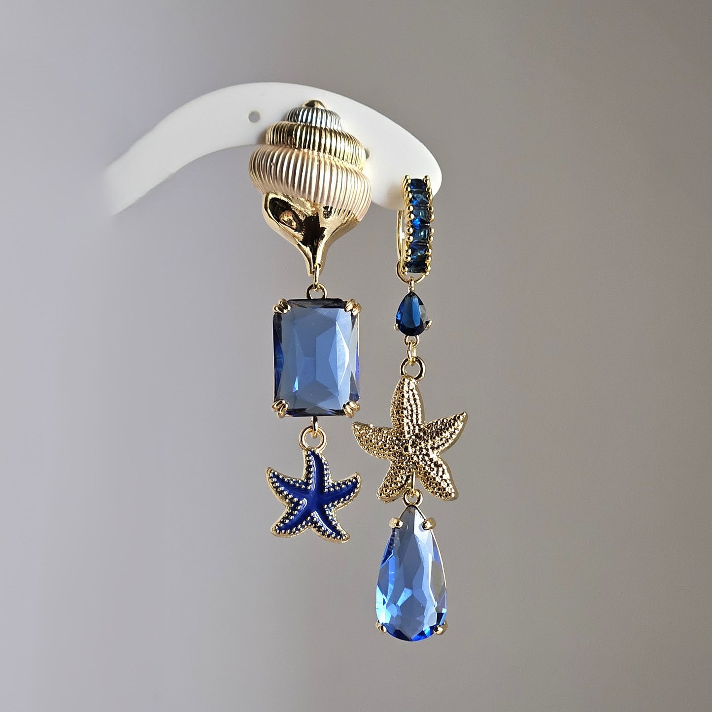 Orecchini Ocean shell e blu