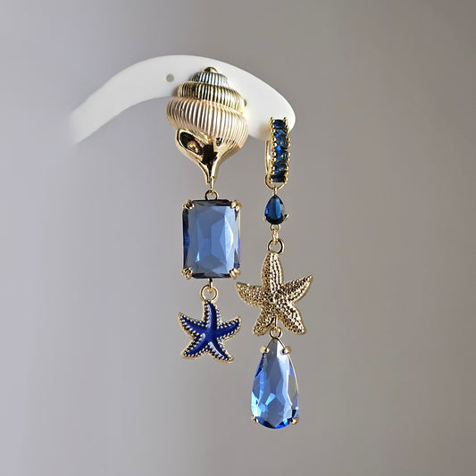 Orecchini Ocean shell e blu