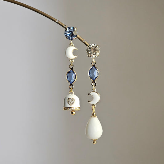 Orecchini Zehra blu acqua e bianco