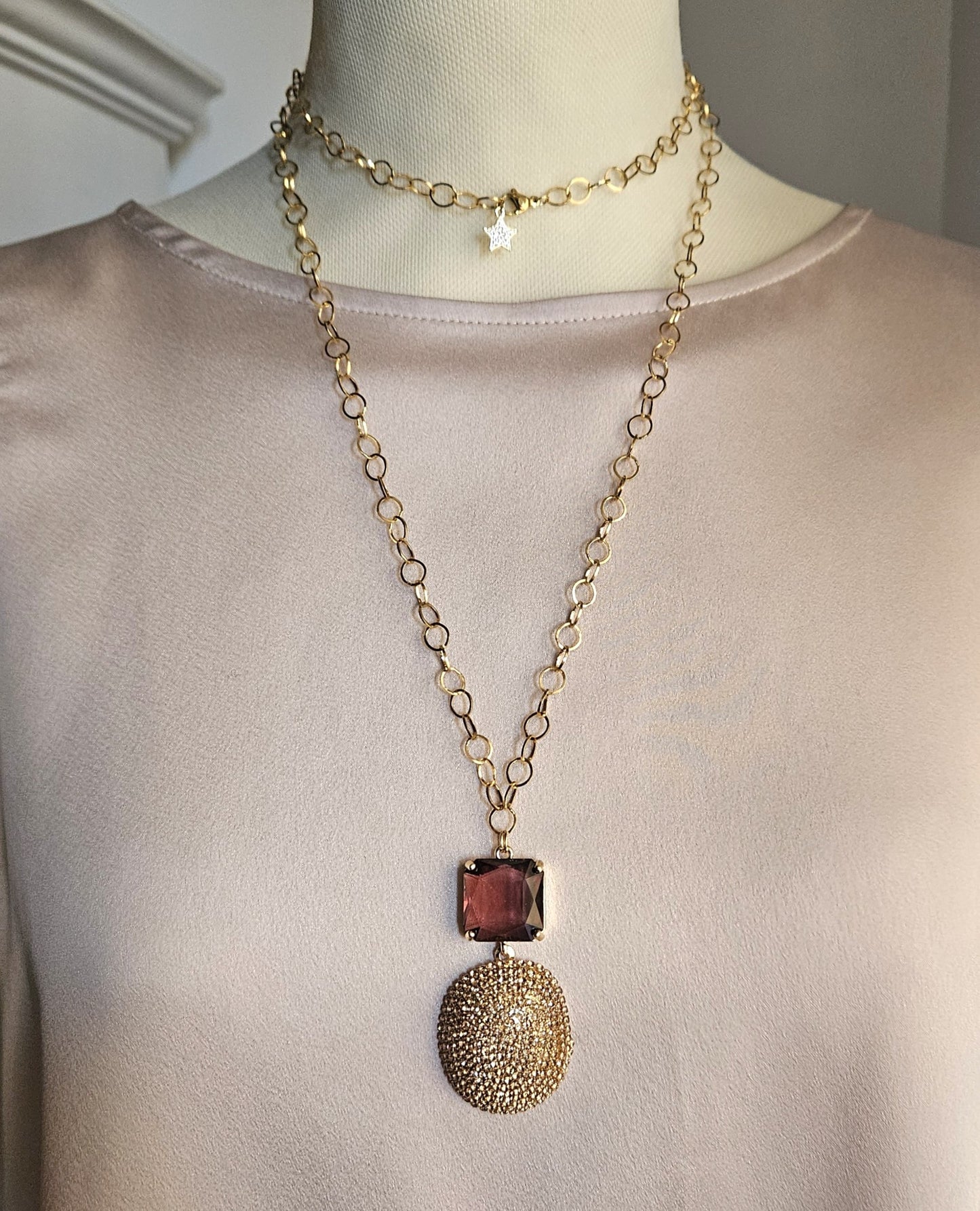 Collana Sirio bronzo e vino