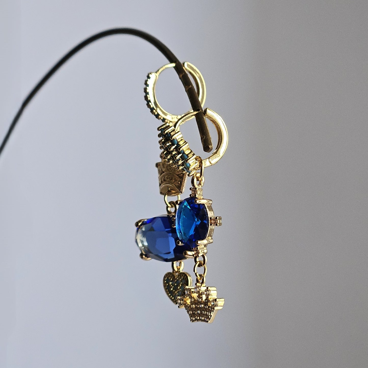 Orecchini Re e Regina in blu e turchese
