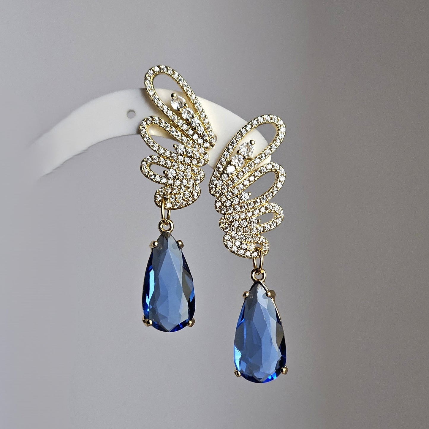 Orecchini Butterfly goccia blu