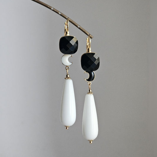 Orecchini Black & White Moon