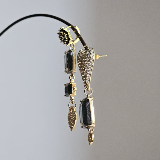 Orecchini Tre Cuori e uno strass