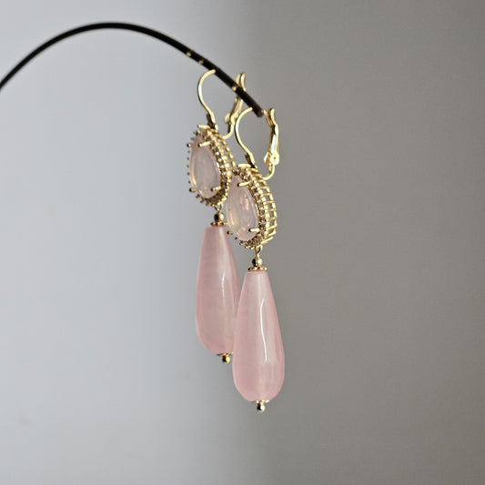 Orecchini Goccia a Goccia rosa cipria