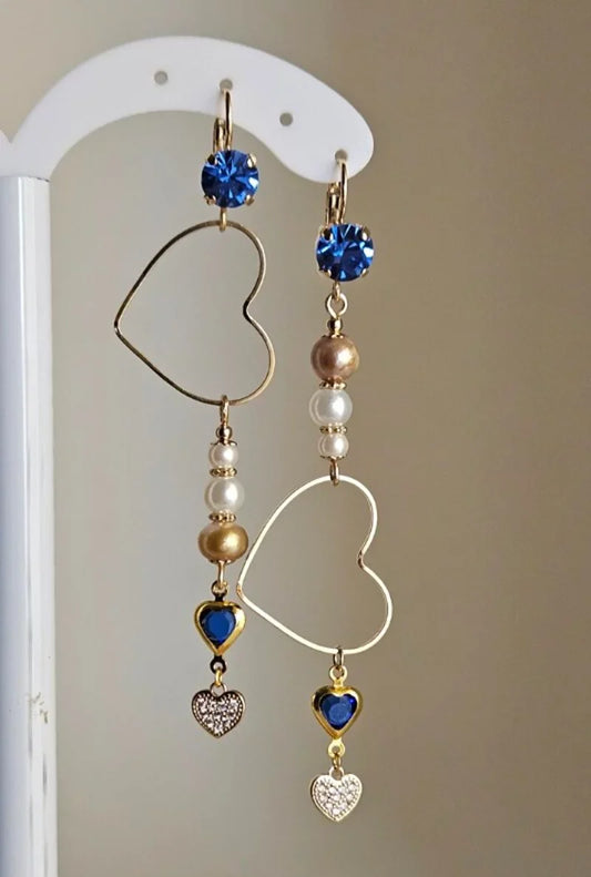 Orecchini cuore blu cuore