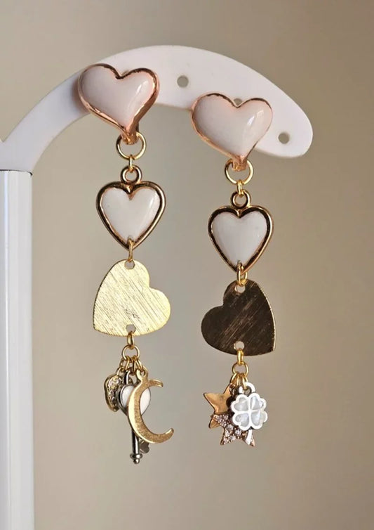 Orecchini bianco cuore