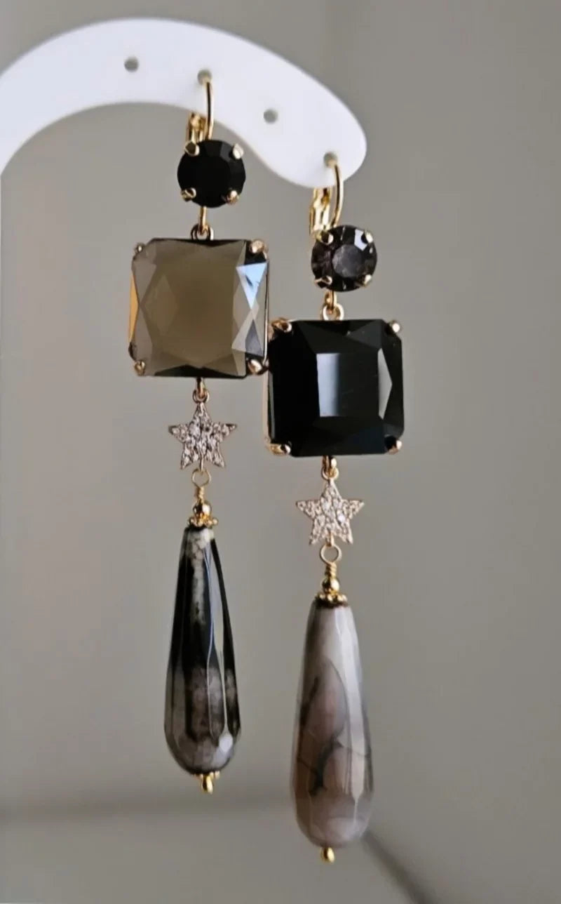 Orecchini strass e agata