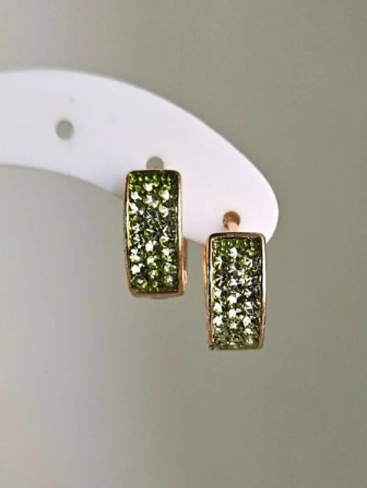 Orecchini fascia strass verde