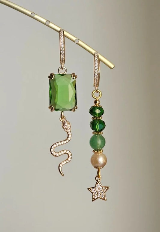 Orecchini snake e verde