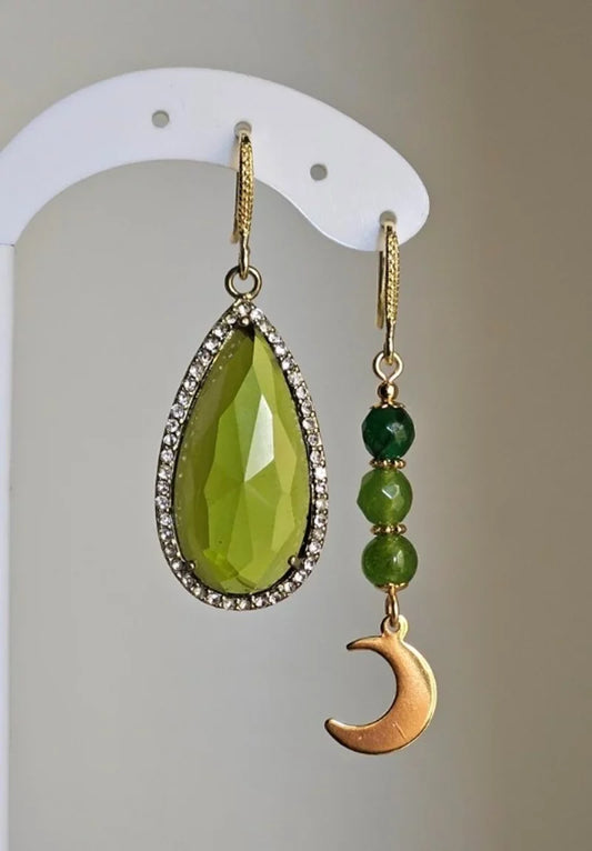 Orecchini verde luna