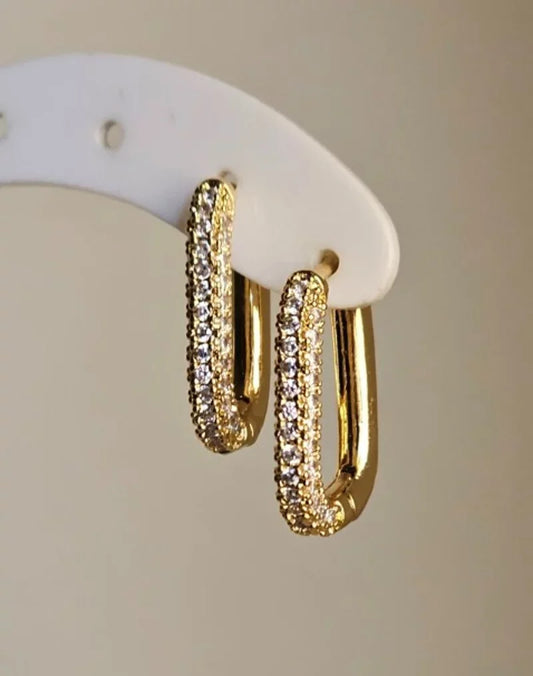 Orecchini fascia strass rettangolare