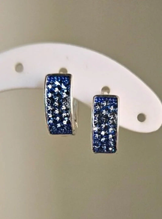 Orecchini fascia strass blu