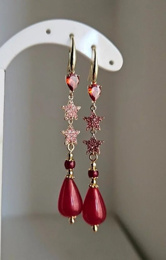Orecchini cherry e stelle
