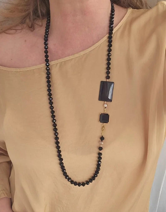Collana nero e onice
