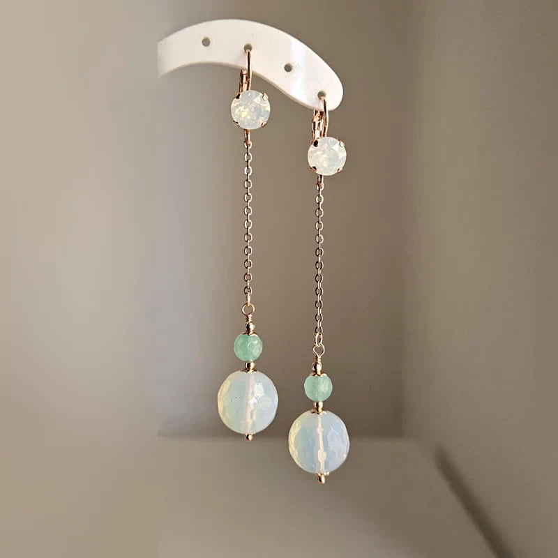 Orecchini pietra di luna pendente